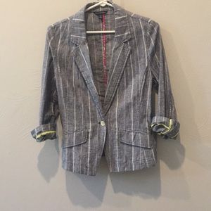 Grey and white stripped blazer